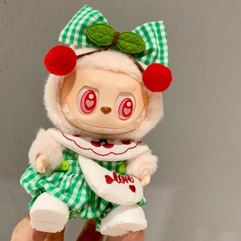 (Only Outfit) Green & White Check Overalls - Image 2