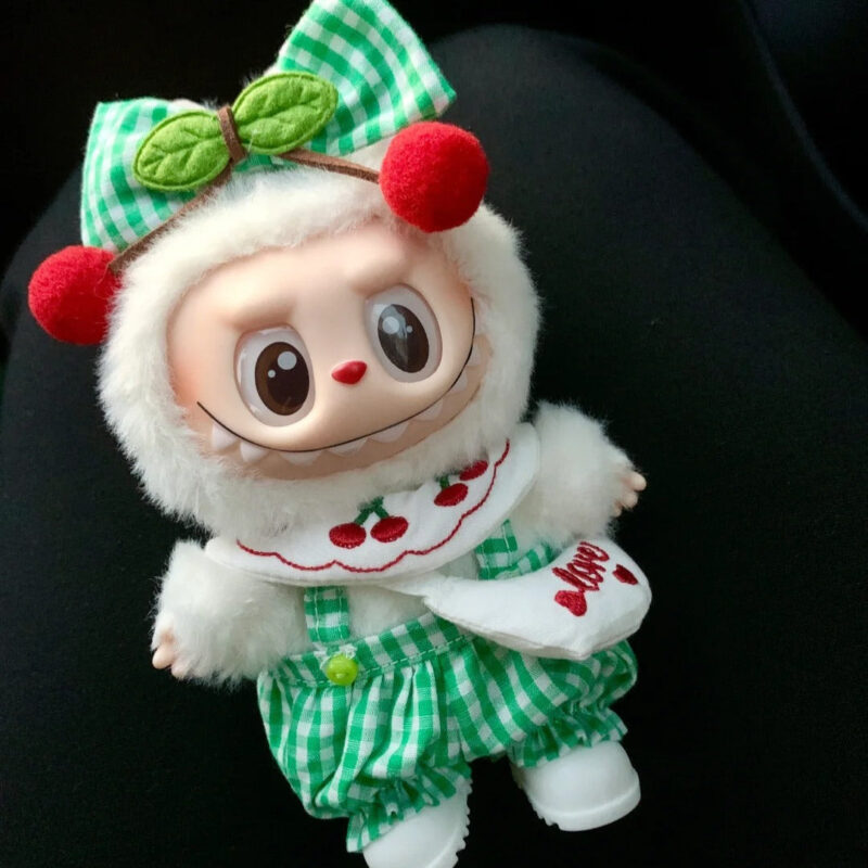 (Only Outfit) Green & White Check Overalls - Image 3