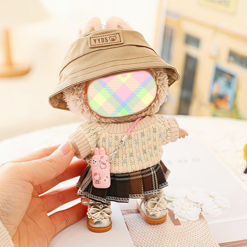 (Only Outfit) Plaid Mini Skirt & Cream Knit Top Set - Image 3