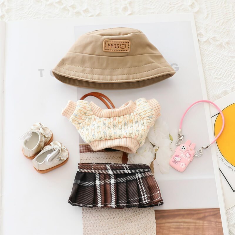 (Only Outfit) Plaid Mini Skirt & Cream Knit Top Set - Image 2