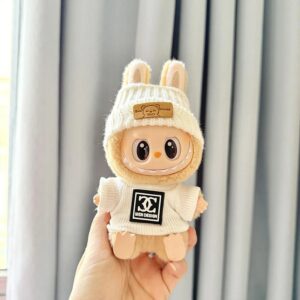 (Only Outfit) White Furry Bear Hat & Chanel-Inspired White