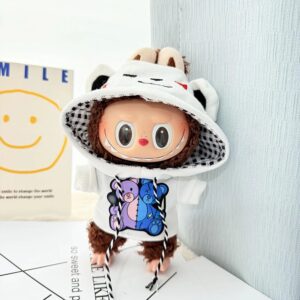 (Only Outfit) White Patch Bear Hooded Sweatshirt