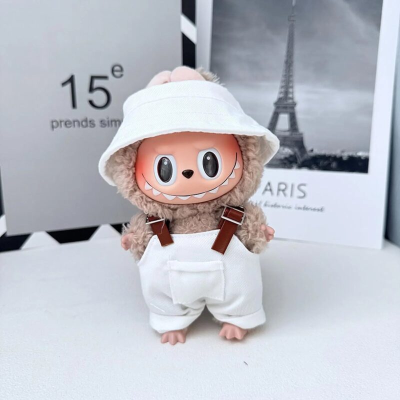 (Only Outfit) White Pocket Belt Overalls Set