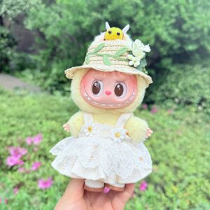 (Only Outfit) White Princess Shoes & Daisy Floral Hat Set