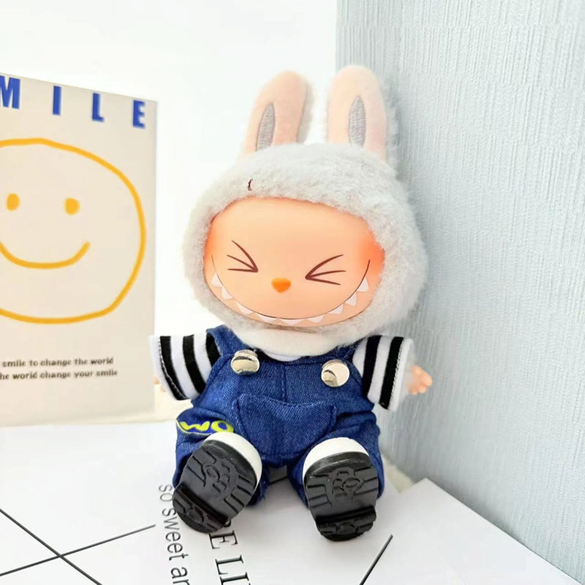 (Only Outfit) Black & White Striped Top & Denim Overalls