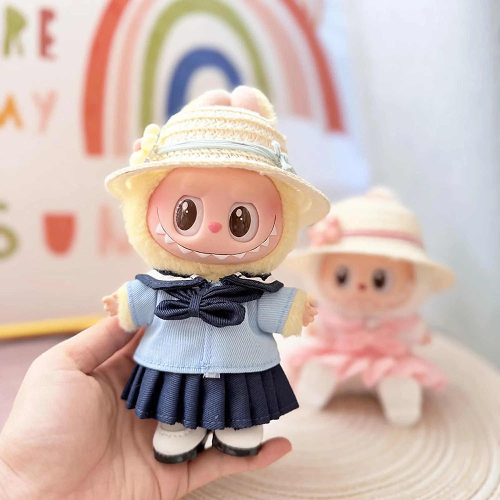 (Only Outfit) Sea Breeze Blue Top & Dark Blue Pleated Skirt