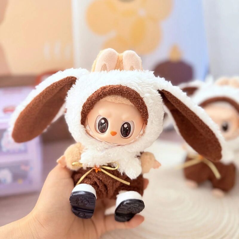 (Only Outfit) White Square-Toe Shoes & Brown-Eared Bunny Outfit