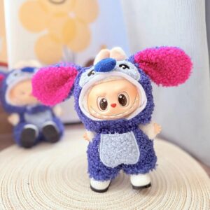 (Only Outfit) White Square-Toe Shoes & Stitch Charm Accessory Set