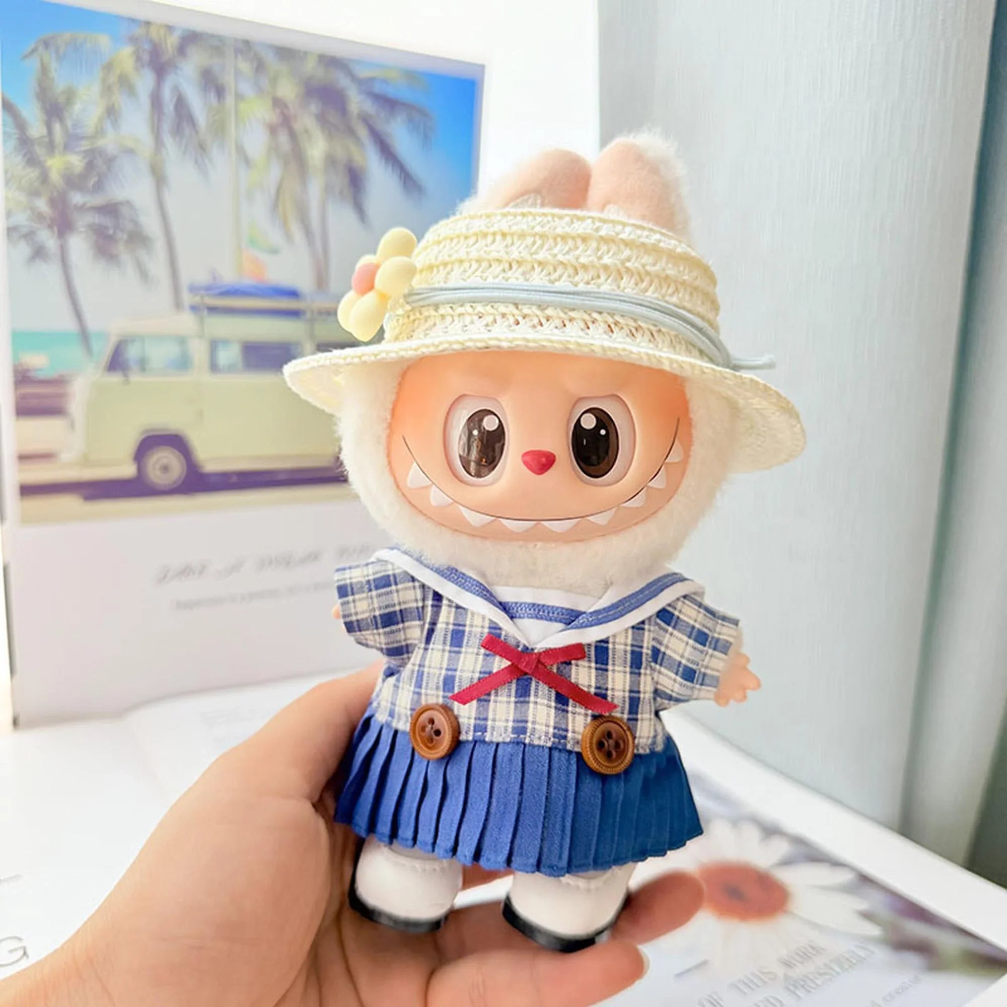 (Only Outfit) Yellow Floral Bucket Hat & Sweet Sailor Dress