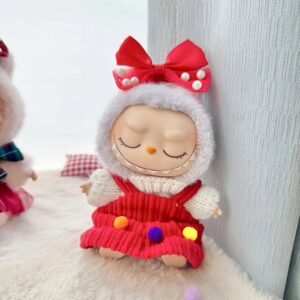 (Only Outfit) White Sweater Colorful Ball Corduroy New Year Dress