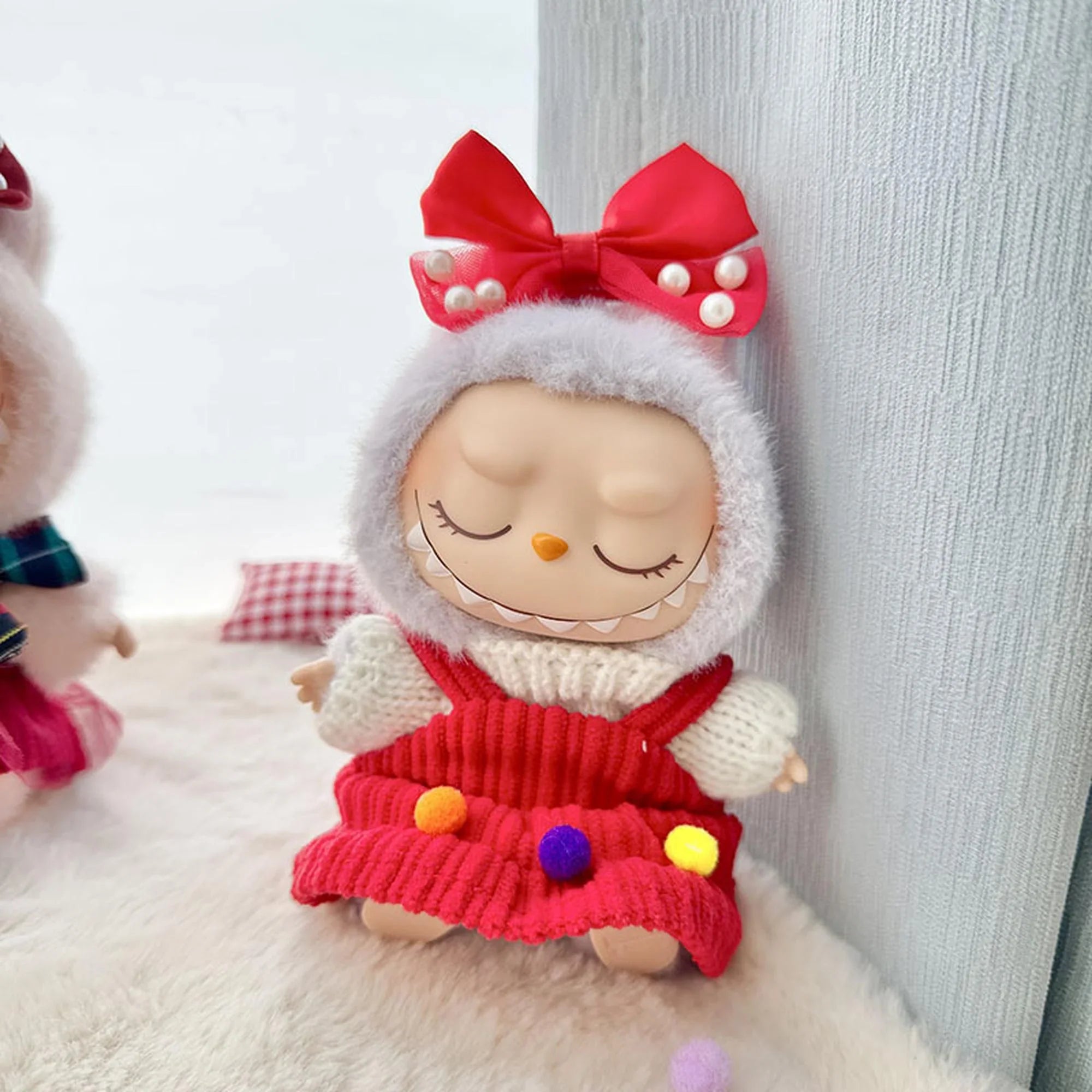 (Only Outfit) White Sweater Colorful Ball Corduroy New Year Dress