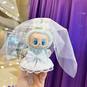 (Only Outfit) White Wedding Dress Set With Heart Pendant