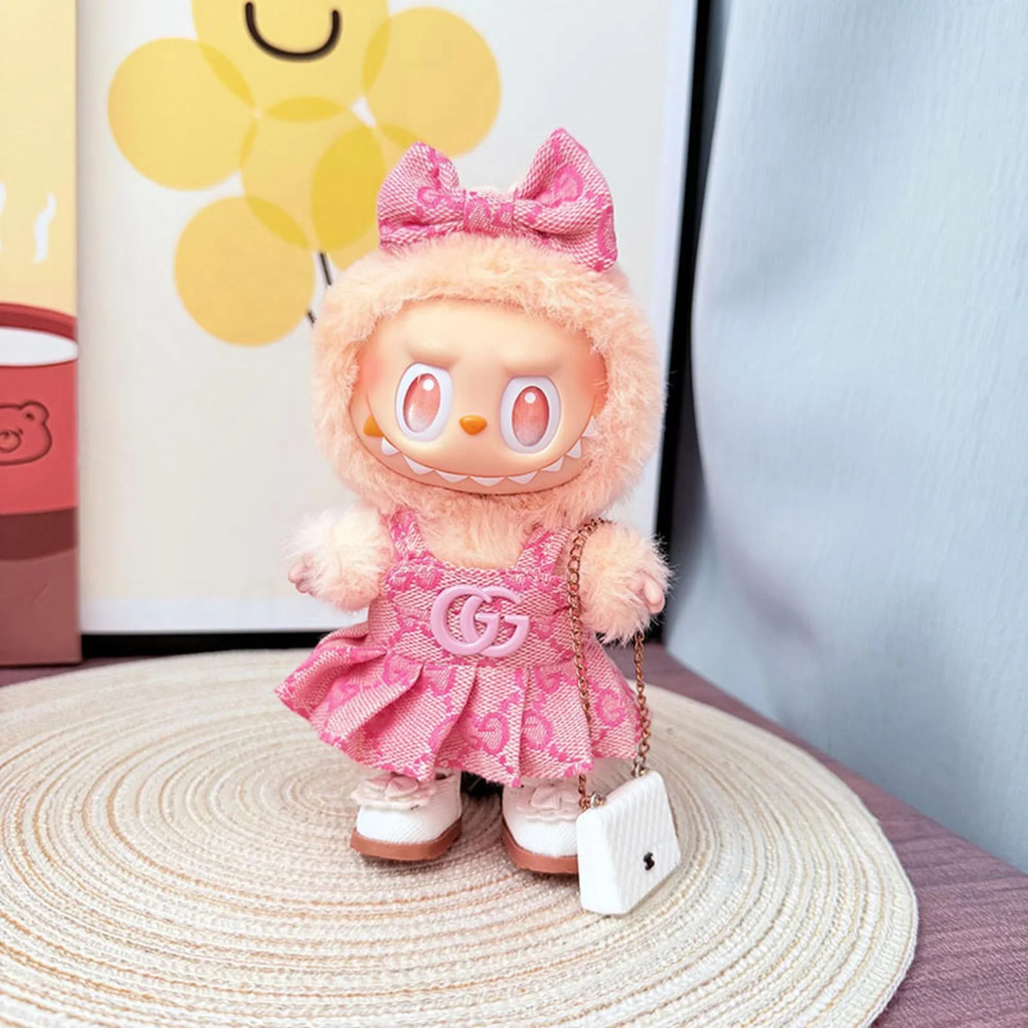 (Only Outfit) Women'S Pink Gg & White Princess Shoes & White C Bag