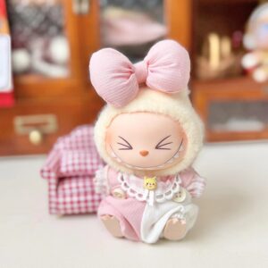 (Only Outfit) Yellow Bear Pink & White Suspenders 3-Piece Set