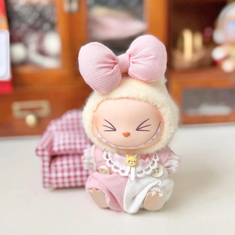 (Only Outfit) Yellow Bear Pink & White Suspenders 3-Piece Set