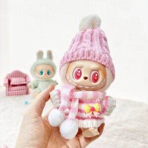 (Only Outfit) Yellow Bow Pink Striped Knitwear Three-Piece Set
