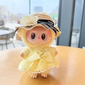 (Only Outfit) Yellow Candy Skirt & Black-Trimmed White Straw Hat