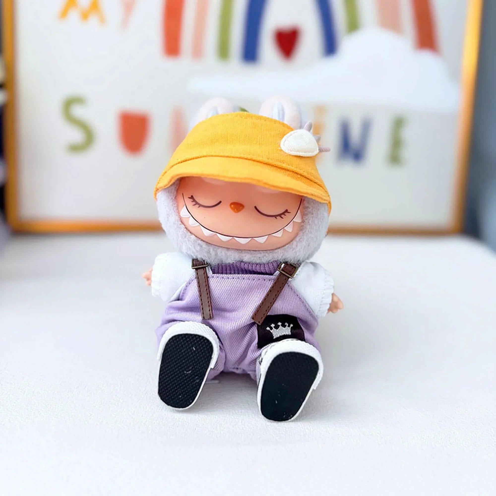 (Only Outfit) Purple Crown Overalls Set