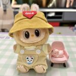 (Only Outfit) Yellow Pouch Suspenders & Red Heart Hat