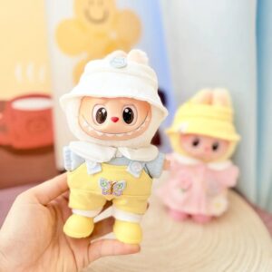 (Only Outfit) Yellow Rain Boots & Sunny Butterfly Overalls Set