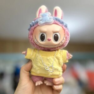 (Only Outfit) Yellow Top. Blue Bear Headband Three-Piece Set