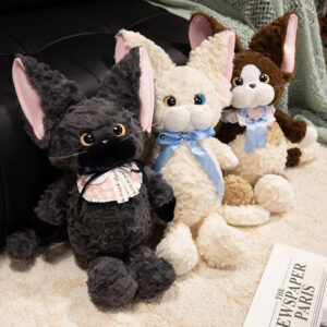 Noirou. Mewsette. and Truffle the Fluffy Cat Plushie Family