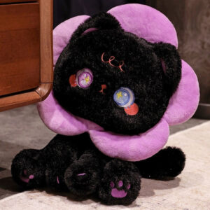 Kawaii Flower Black White Cat Plushies