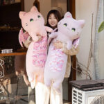 Long Snuggly Luna & Solis Sakura Cat Plushies